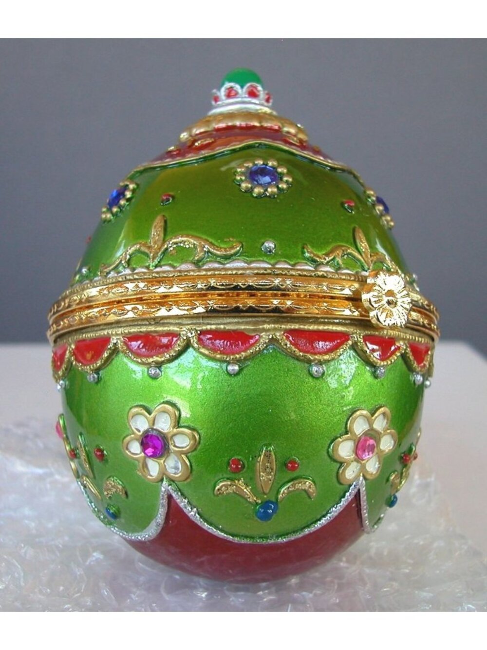 Fabergé-Style Hinged Trinket Box & Stand